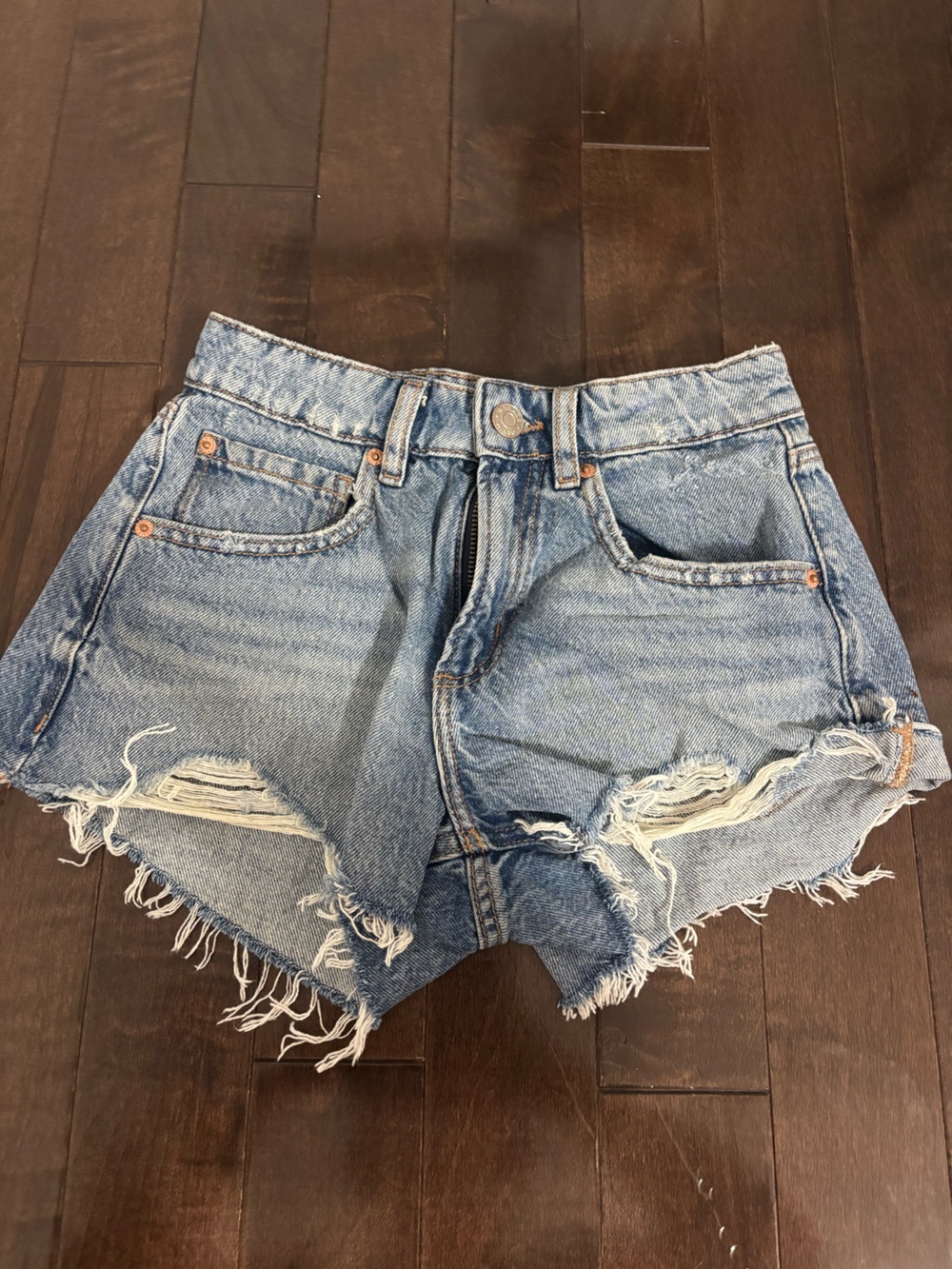 Garage Light Blue Distressed Denim Cutoff Shorts